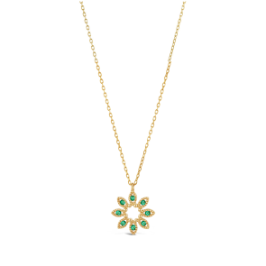 Jasmine Flower Emerald Pendant