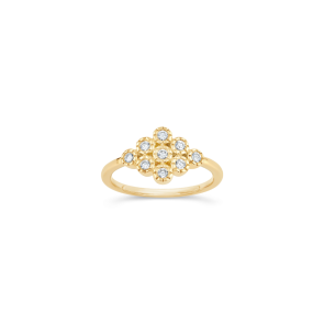 Forget-Me-Not Lab-Created Diamond Cluster Pinky Ring