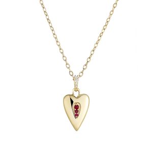 My World Ruby Heart Locket Necklace