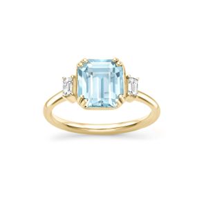 Mini Mae West Aquamarine & Diamond Ring