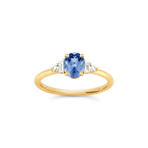 Katie 18k Fine Cornflower Blue Sapphire & Diamond Ring