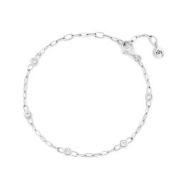 Lab-Created White Sapphire Paperclip Chain Bracelet 