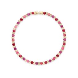 Shuga 3mm Pink Precious Gemstone Tennis Bracelet 