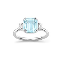 Mini Mae West Aquamarine & Diamond Ring 