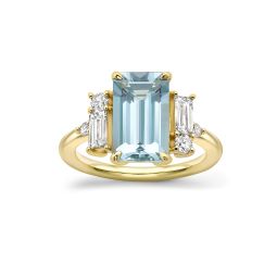 Charli  Aquamarine & Lab-Created Diamond Ring