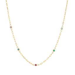 Rainbow Gemstone Chain Necklace