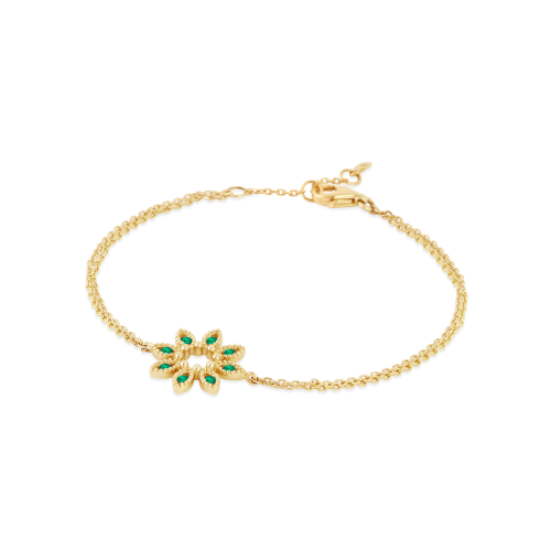 Jasmine Flower Emerald Bracelet