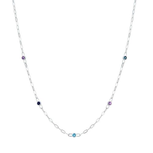 Coloured Gemstone Chain Necklace