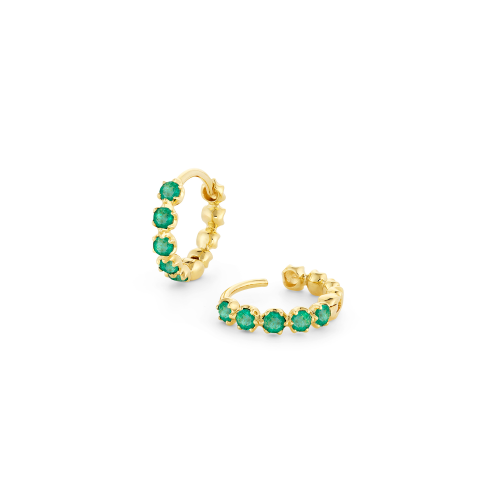 Elyhara Emerald Huggie Hoops