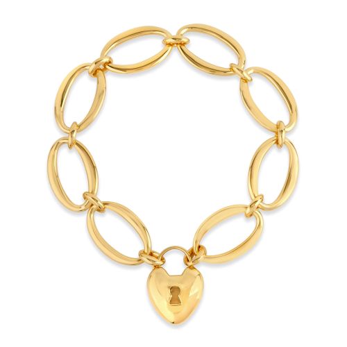 Handmade large oval link chain bracelet