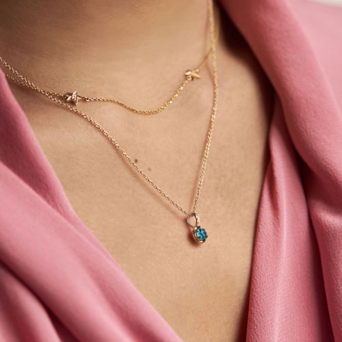 December Blue Topaz Birthstone Pendant