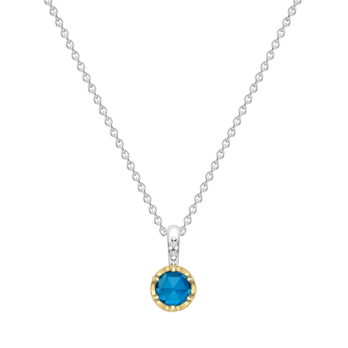 December Blue Topaz Birthstone Pendant