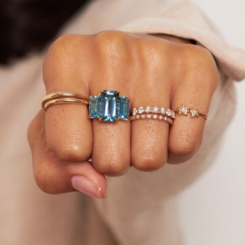 Trinny Trilogy London Blue & Swiss Blue Topaz Cocktail Ring