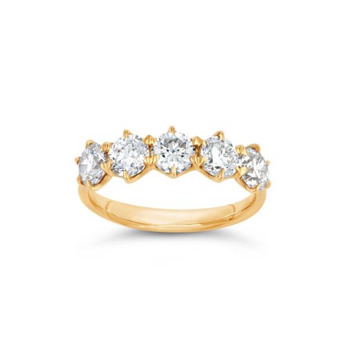 Elyhara 18k Gold Diamond Five Stone Ring  
