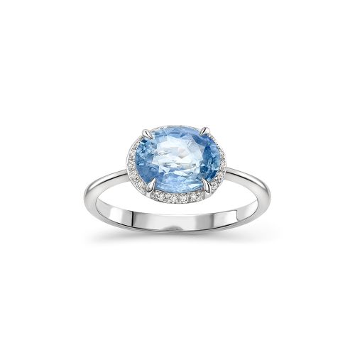 Mia 18k Fine Ice Blue Sapphire & Diamond Ring