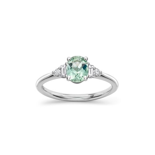 Katie 18k Fine Mint Green Tourmaline & Diamond Ring