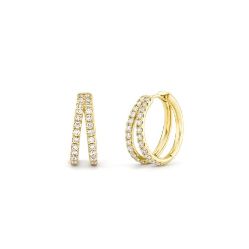 Signature Duo Lab-Created Diamond Huggie Hoops