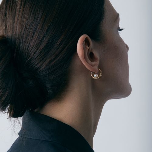 Toro Pearl Double Hoops 