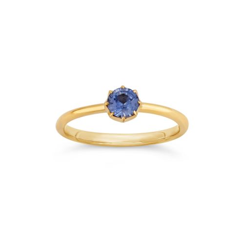 Ellie 18k Gold Solitaire Fine Blue Sapphire Ring