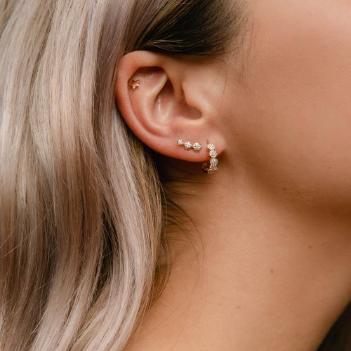 Elyhara Diamond Trio Studs