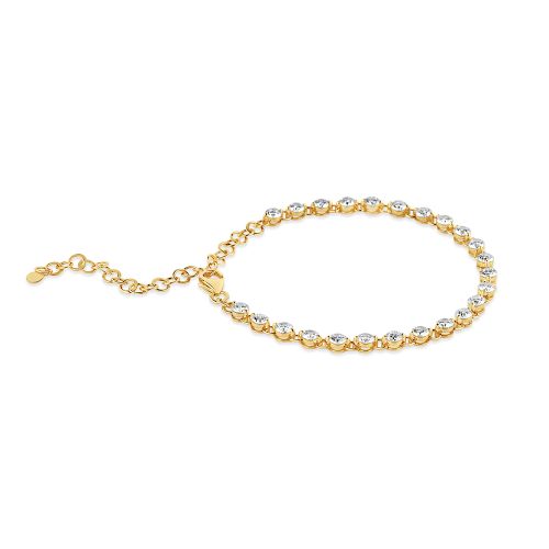Shuga Solid Gold Created Diamond Tennis Bracelet 
