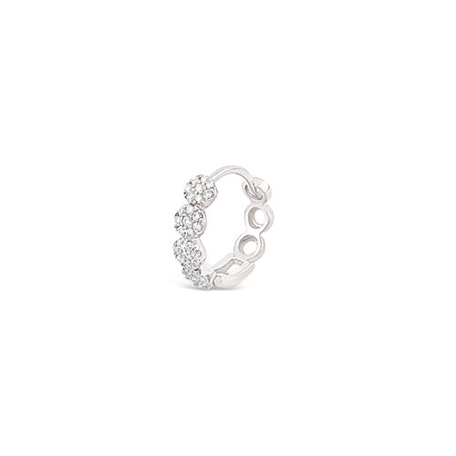 Single Starflower Lab-Created Diamond Huggie Hoop