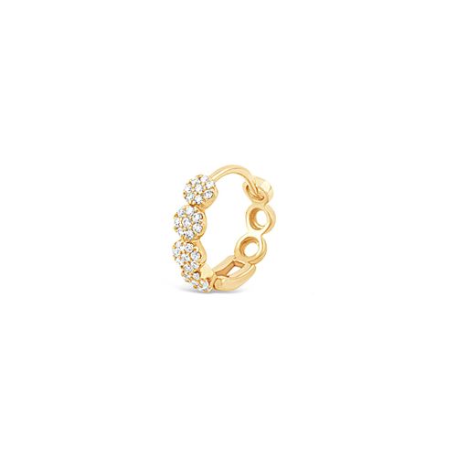 Single Starflower Lab-Created Diamond Huggie Hoop