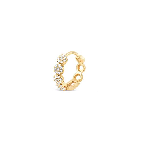 Starflower 14K Gold Diamond Single Huggie Hoop