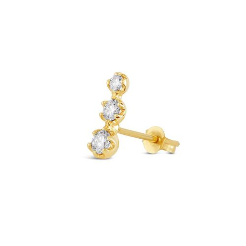 Elyhara 14K Gold Single Diamond Trio stud