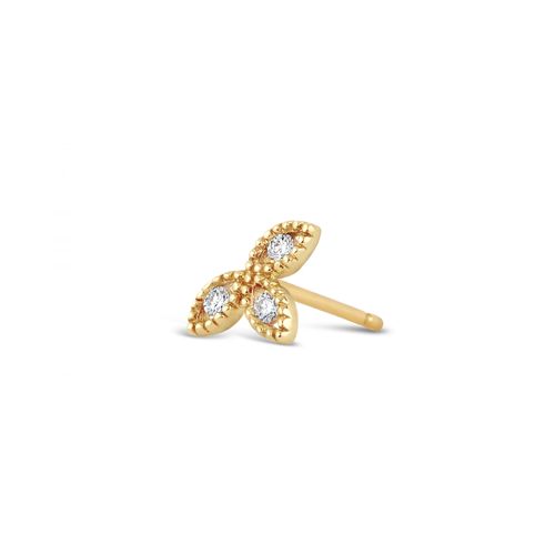 14K Gold Diamond Jasmine Single Stud Earring