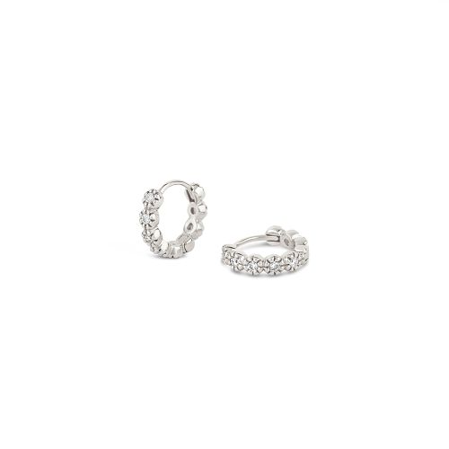 Forget Me Not 100% Recycled Gold Diamond Hoops