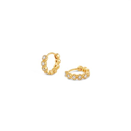 Forget Me Not Recycled Gold Diamond Hoops
