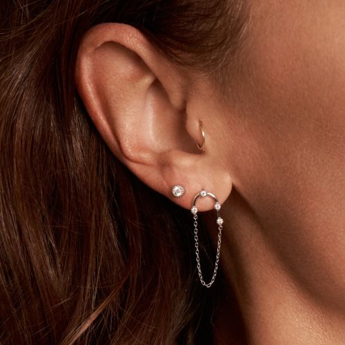 Single Jasmine Lab-Created Diamond Round Stud