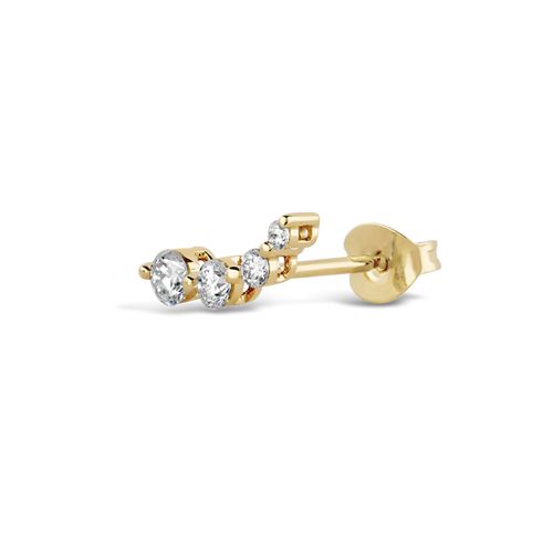 Shuga Solid Gold & Created Diamond Tapering Crawler Single Stud