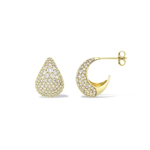 Scoop Large Lab-Created Diamond Pave Hoop Earrings