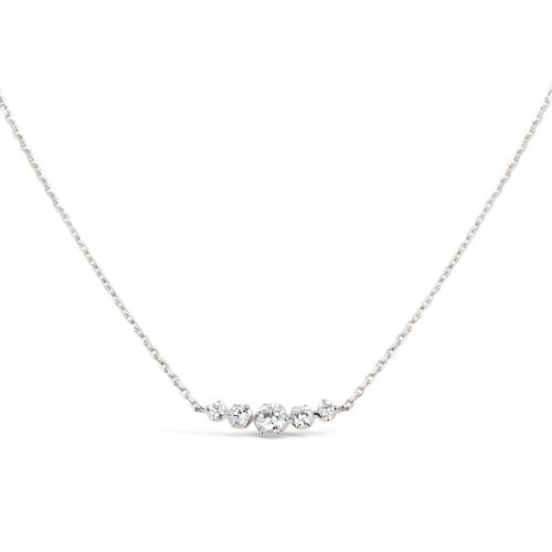 Elyhara 18k solid White Gold Five Stone Necklace
