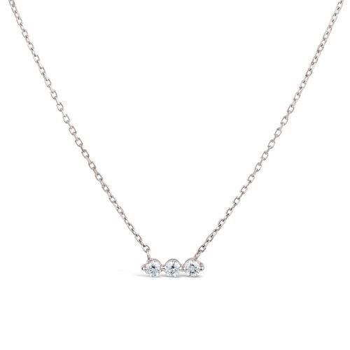 Shuga 14k Gold Three Stone Diamond Bar Necklace 