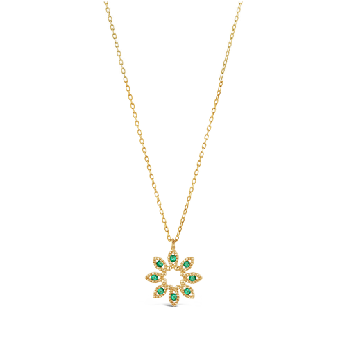 Jasmine Flower Emerald Pendant