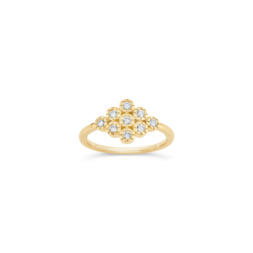 Forget Me Not Created Diamond Cluster Pinky Ring