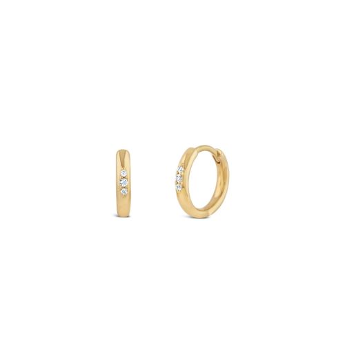 9k Gold Created Diamond Mini Huggie Hoops