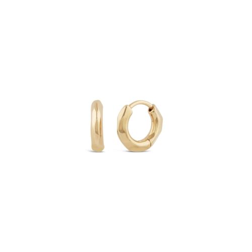 Thalassa Solid Gold Micro Faceted Hoops