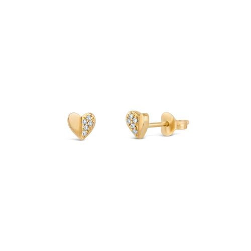 Folded Heart Lab-Created Diamond Studs