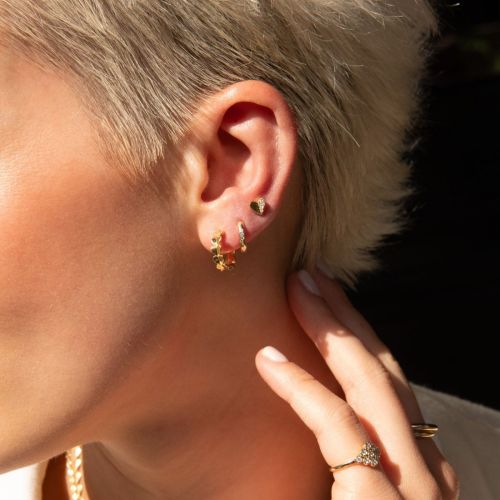 Folded Heart Lab-Created Diamond Studs