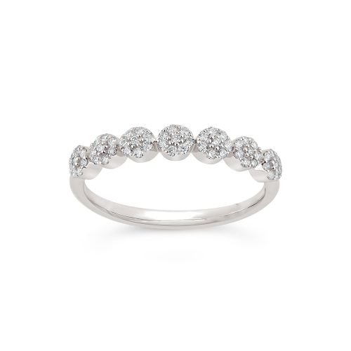 14k Fine Starflower Diamond Half Eternity Ring