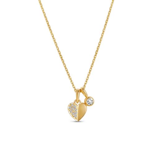 Folded Heart Lab-Created Diamond Duo Pendant