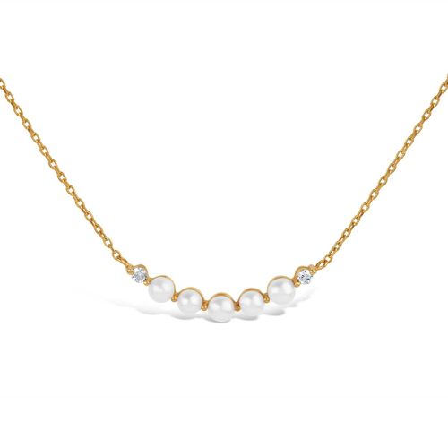 Shuga 14k Gold Pearl Bar Necklace