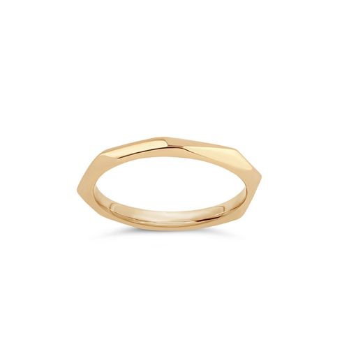 Solid Gold Thalassa Faceted Band Ring 