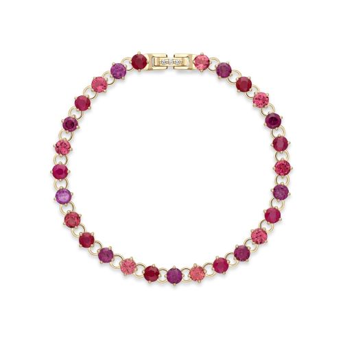 Shuga 4mm Pink Precious Gemstone Tennis Bracelet