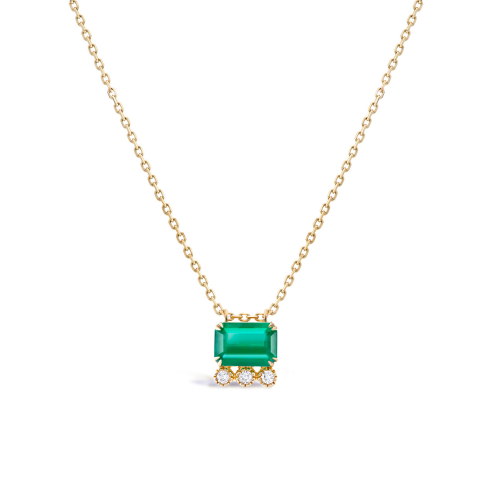 Betony Emerald & Lab-Created Diamond Pendant