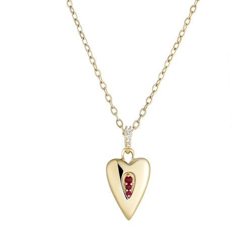 My World Ruby Heart Locket Necklace